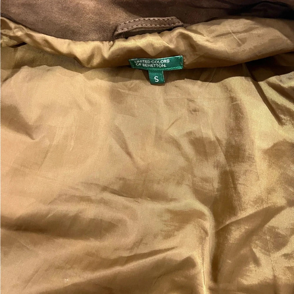 Unisex United Colors of Benetton Bob Dylan Suede Brown Jacket - Picture 3 of 8